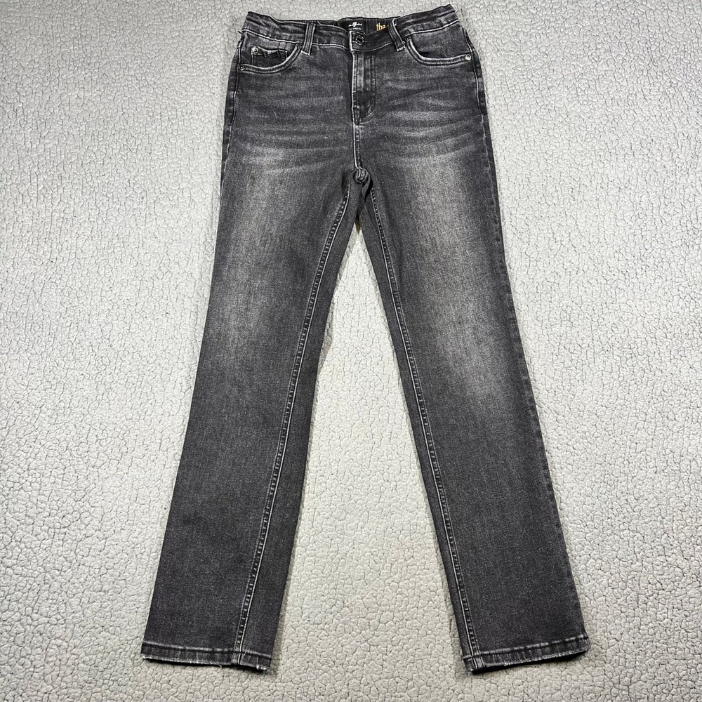 7 For All Mankind Jeans Youth 14 The Straight Black Denim Stretch Casual